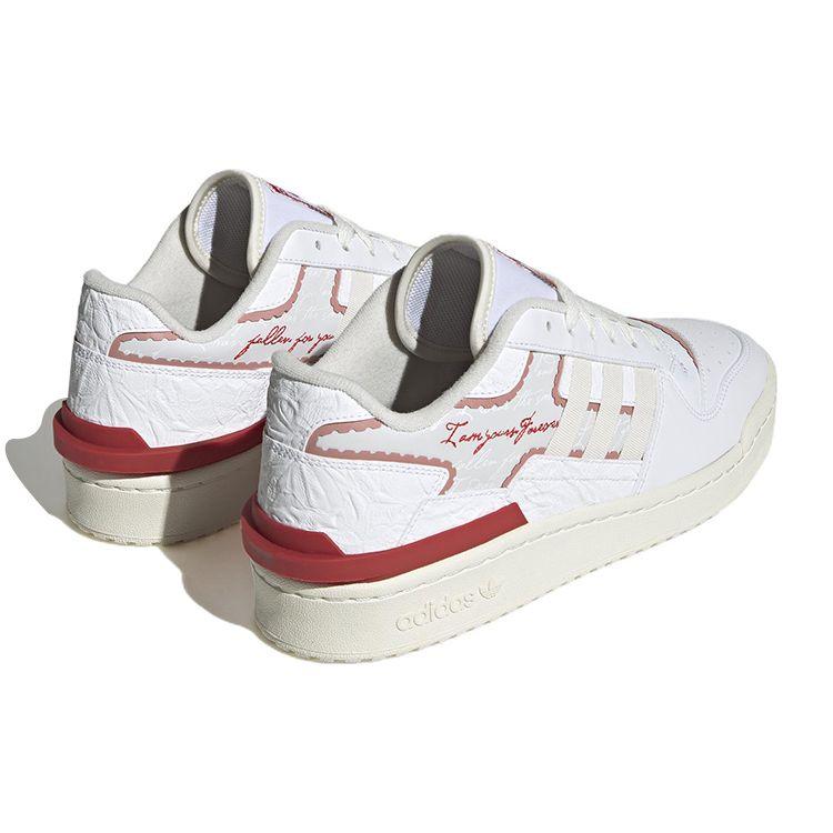 Adidas Originals Forum Exhibit Low 2 Comfortable Versatile Low-Top Skate Shoes Women Sneaker White Red IE7996