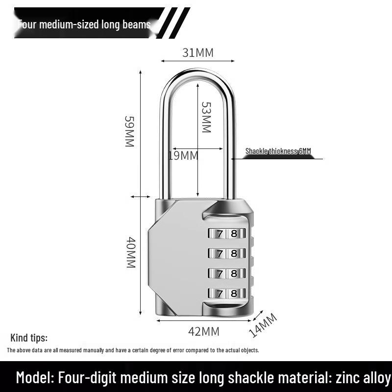 Waterproof Rustproof Anti-theft Padlock for Suitcases, Lockers, Schoolbags, Bike Frames, Helmets, and Gym.