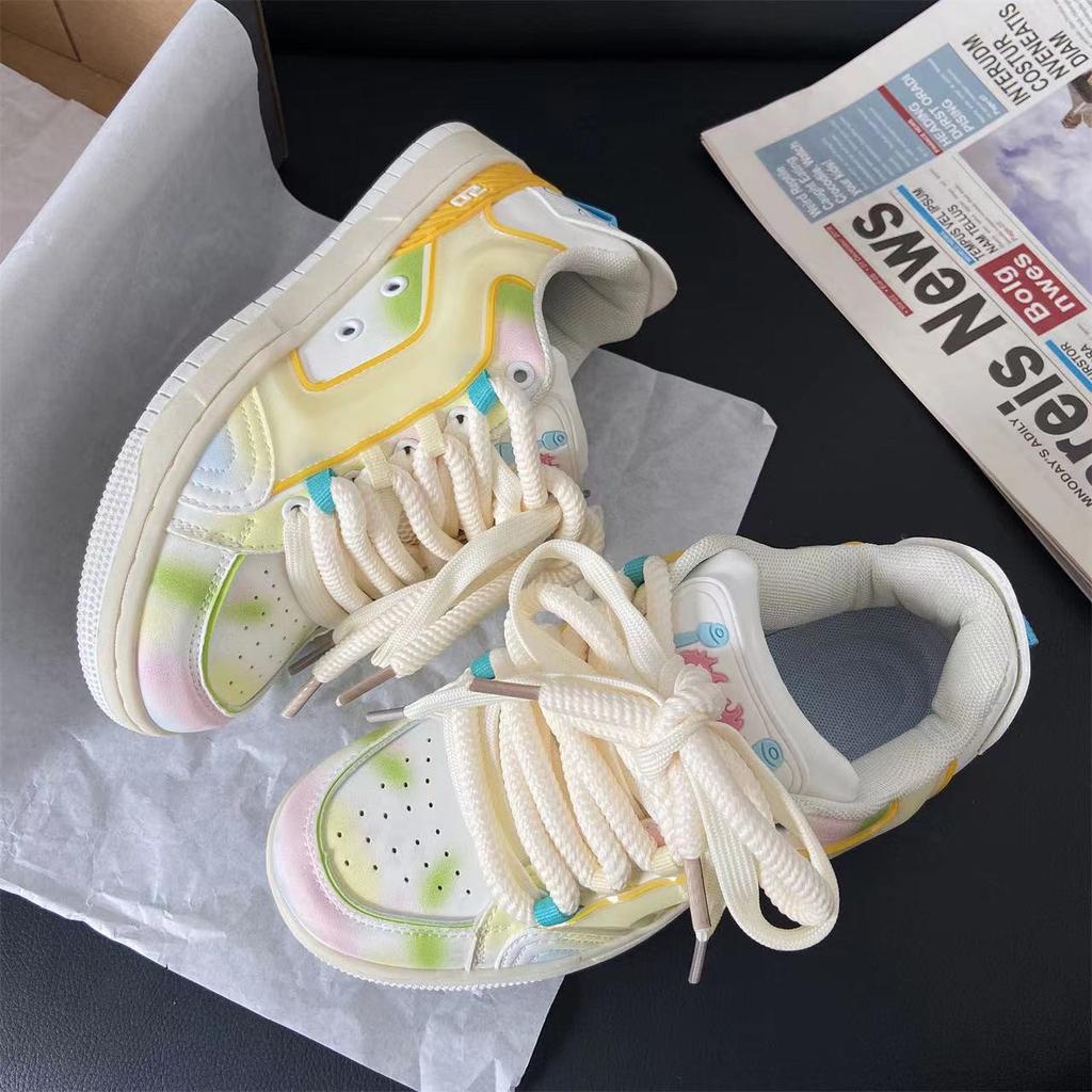 2025 autumn original jelly mandarin duck shoes dopamine casual sports shoes men and women campus trend couple skateboard shoes