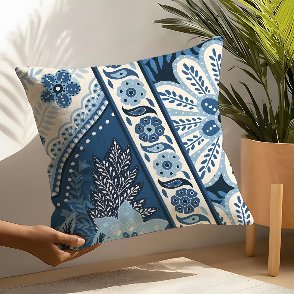 Classic Batik Printing 1 Pillow Case Linen Cushion Covers For Decorative Sofa Home Pillows Case Car Chair Pillows Cases