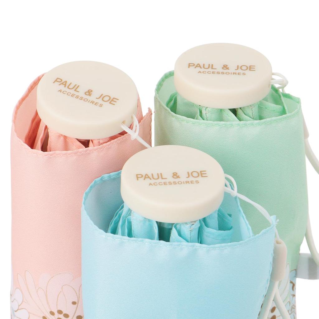 PAUL JOE ACCESSOIRES Umbrella Lightweight Slim Folding Umbrella UV Protection 55cm Striped Chrysanthemum 11116 Pale Sky & (Paul & Joe)