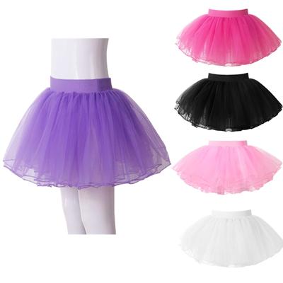 Kinder Mädchen Ballett Tanz Tutu Rock Grundlegende Klassische Elastische Taille 4 Schichten Mesh Tüll Rock Kind Ballett Praxis Trikot tanz Kleid