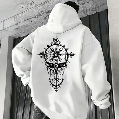 Herbst Winter Neuer Stil Herren Sweatshirt Hohe Qualität Antiker Wikinger Rabe Druck Hoodie Urban Lässig Mode Pullover Streetwear