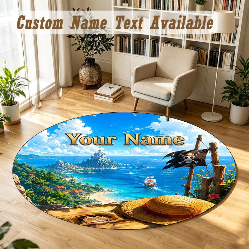 Round Rug Custom NameOne Piece Pattern Non Slip Carpet Home Floor Decor