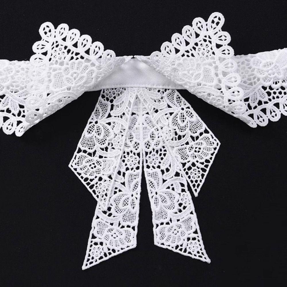 Black White False Collar Lace Floral Decoration Collar Fashion Fake Collar  Women Girls
