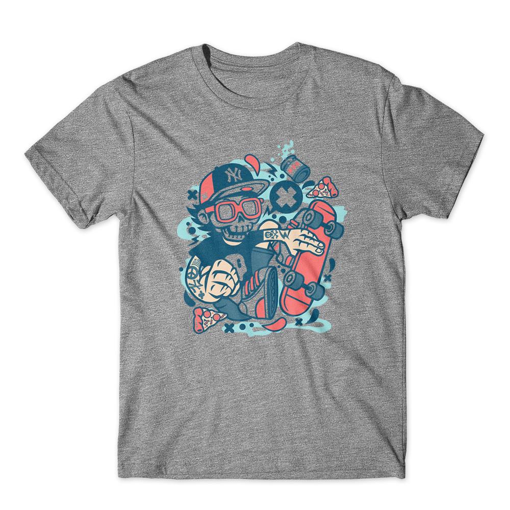 Skateboard Skull T-Shirt 100% Cotton Premium Tee New