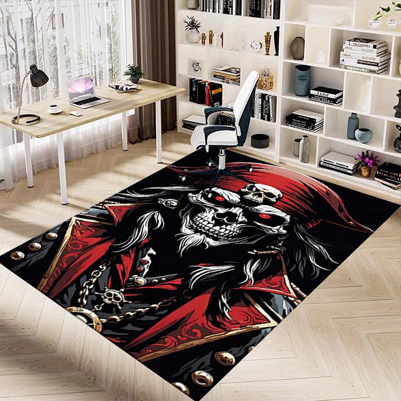 1pc Skull Pirate Carpet, Office Rug Outdoor Mat Home Decor Area Carpet Festival