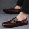 2025 New Men Breathable Casual Summer Shoes Hollow Out Men's Driving Shoes High Quality Male Business Shoes Leather Loafers