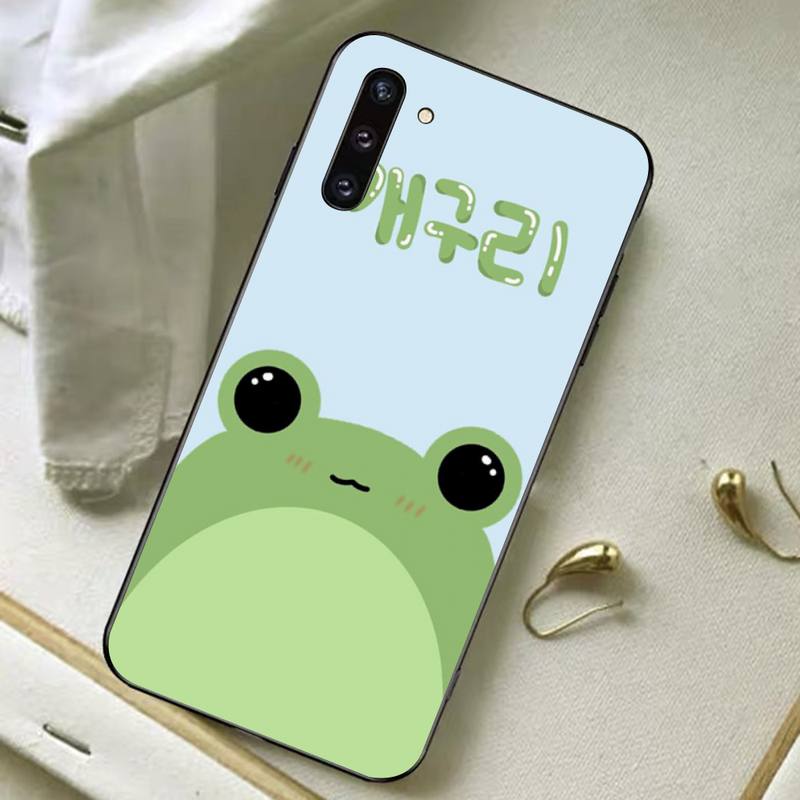 Zabawne etui na telefon z żabą dla Samsunga A51 A30s A52 A71 A12 dla Huawei Honor 10i dla OPPO vivo Y11 pokrowiec