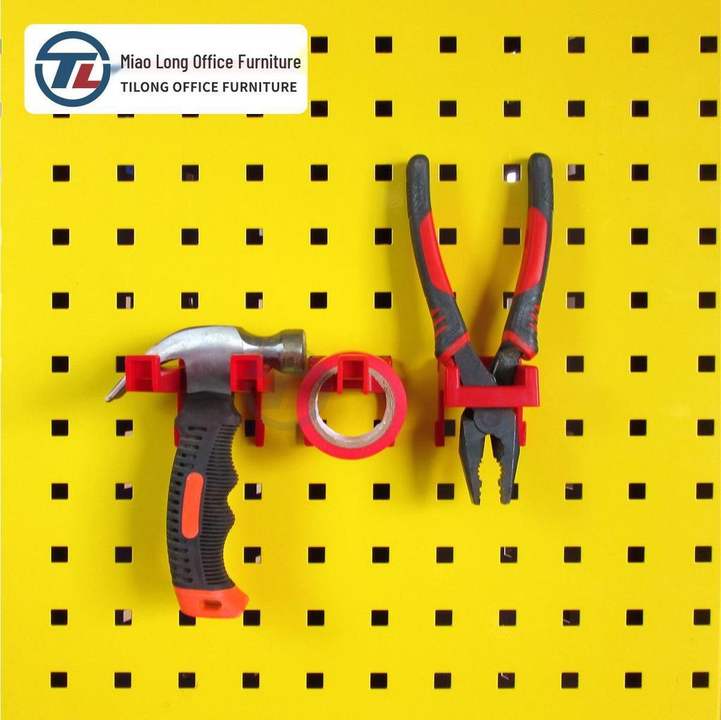 Plastic Pegboard Hooks with Square Hole - Wall-Mounted Tool Rack and Storage Shelf for Hardware Display