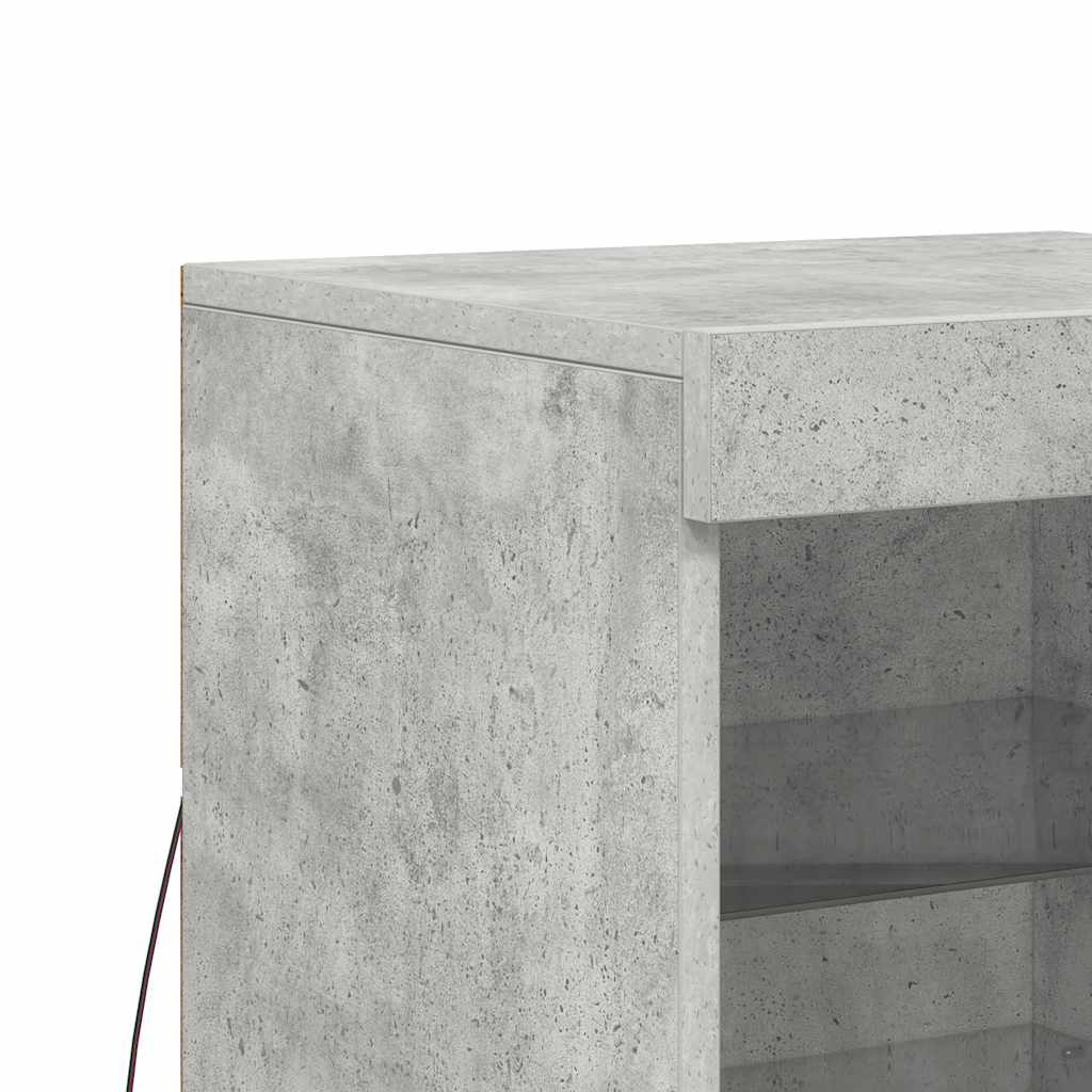 Sideboard with LED Lighting Concrete Grey 41 X 37 X 67 Cm
