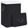 VidaXL Panier à linge avec 2 sections bambou noir 72 L 320745