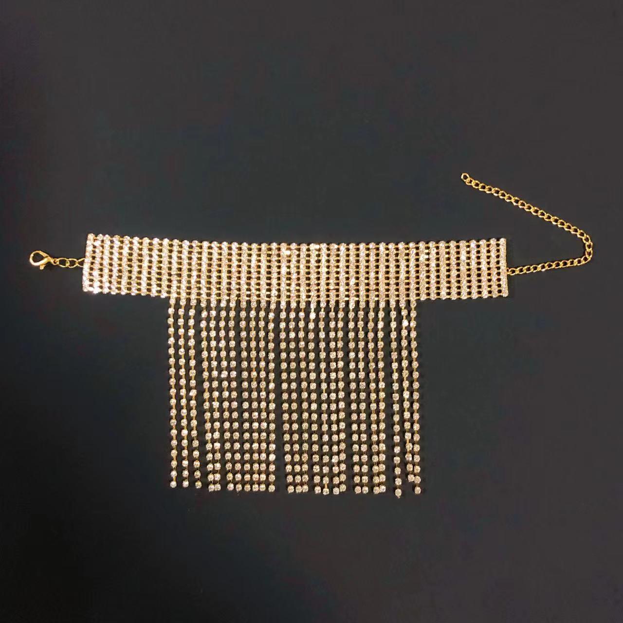 Fashionable Rhinestone Tassel Multi-Layer Women s Anklet золотой