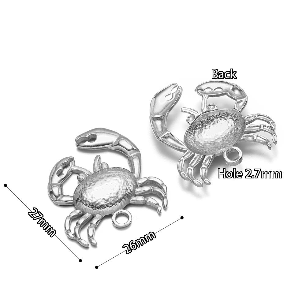 5Pcs Summer Ocean Dolphin Seahorse Crab Turtles Stainless Steel Pendant for DIY Earrings Making Necklace Bracelet Accessories