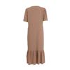 Women's Fashion Round Neck Short Sleeve Solid Color Button Dress