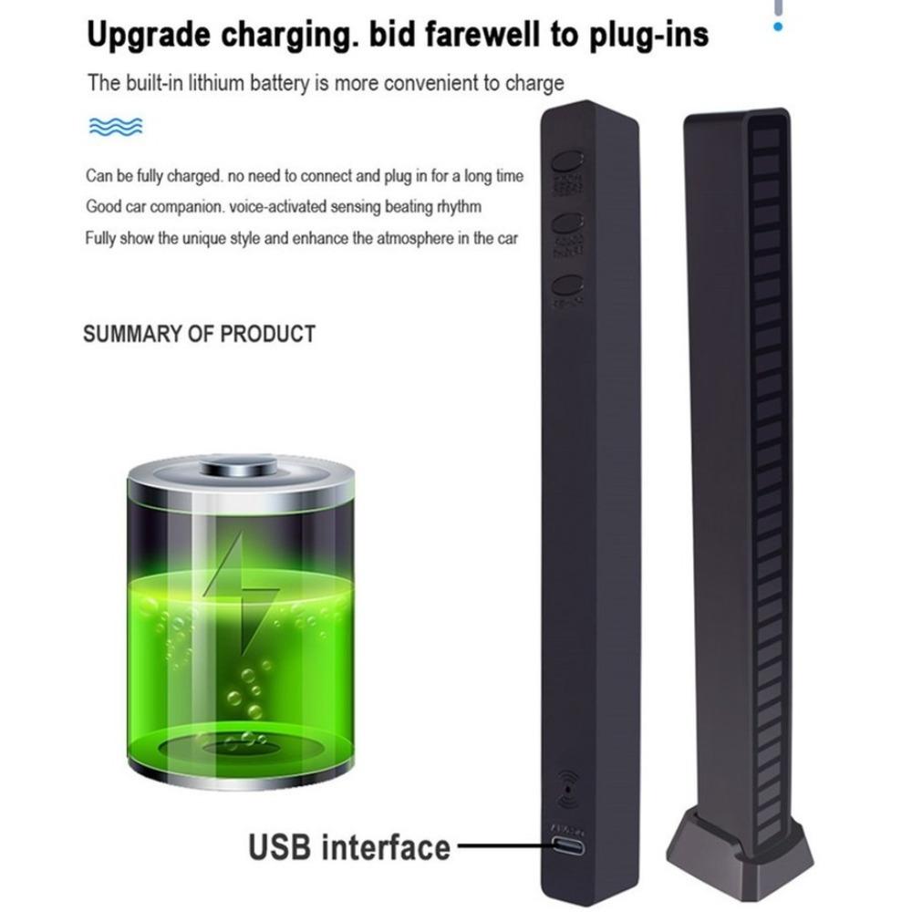 RGB Music Sound Control LED Light App Control Pickup Voice Activated Rhythm Lights Color Ambient LED Light Bar Ambient Light NEW