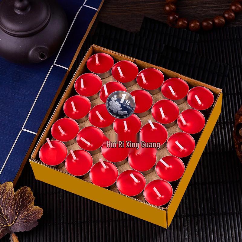 Plant-based 4-hour Smokeless 28-Piece Butter Lamp Candles with Plastic Shell - Free Shipping