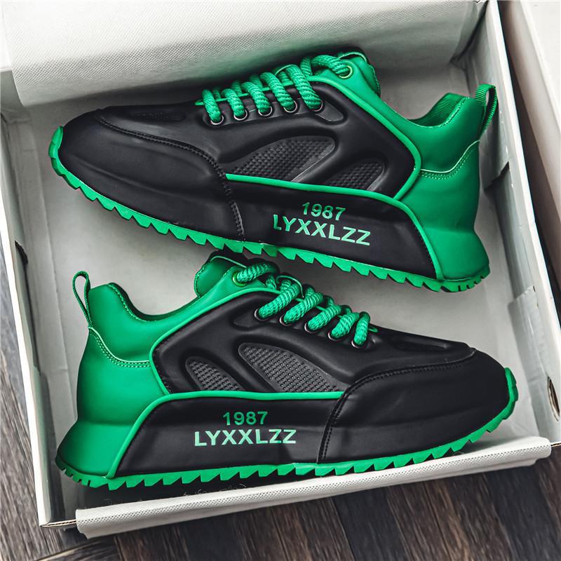 

Men s shoes summer trendy brand sense personality leisure sports running heightening bag bottom black dad trendy shoes men s shoes 44