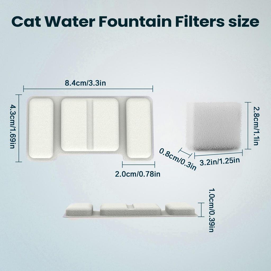 Katzenbrunnen Filter Ersatzset mit 4 Schwamm Katzenbrunnen Filterersatz für Haustier Trinkspender Zuhause