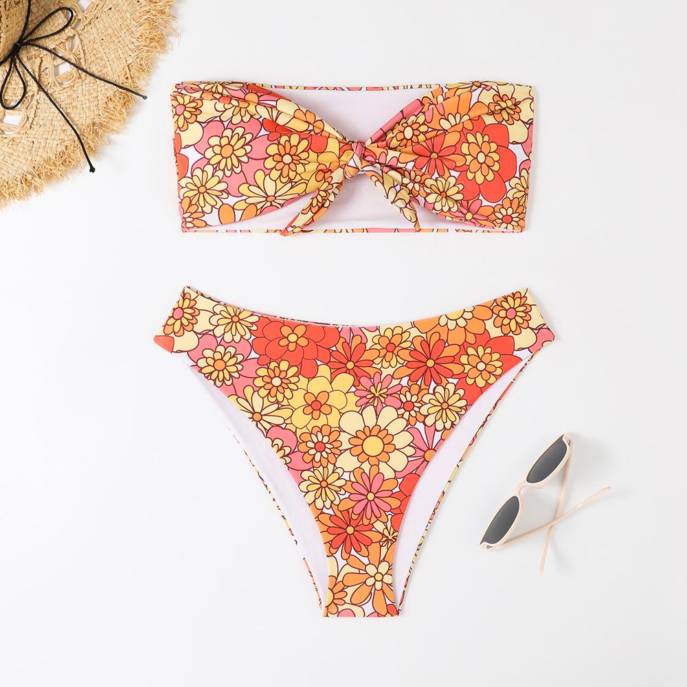 

Европейский и американский женский купальник без бретелей с разрезом - Без спины, Сексуальный, Облегающий, Бикини с высокой талией Extra Large