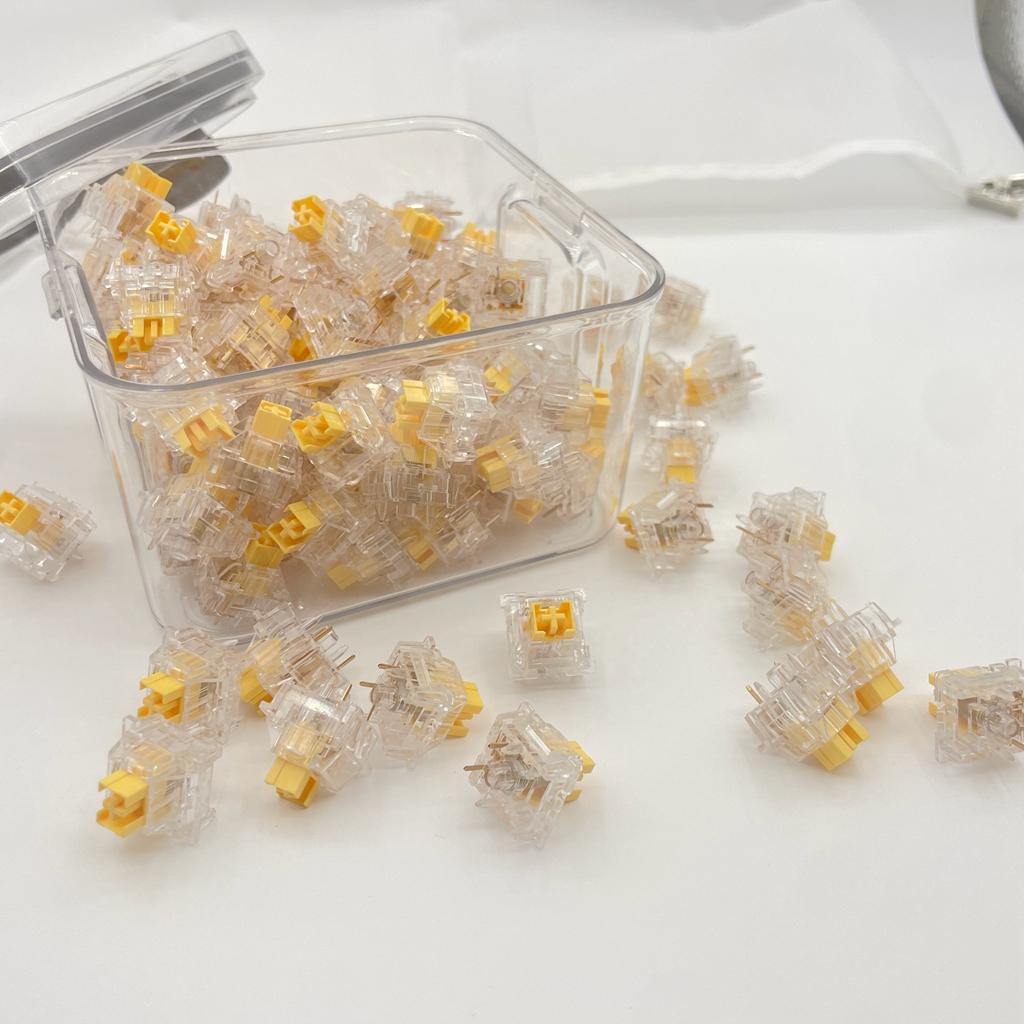 Tastiera Meccanica Outemu Silent Switch Crystal Clear PeachV3 LemonV3 5Pin Lineare Tattile Switch Mute Guscio Trasparente Lubrificato
