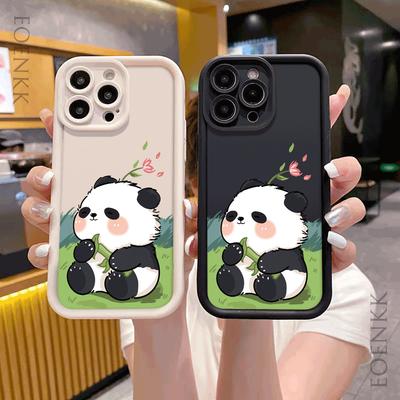 Panda Silicone Funny Phone Case For iPhone 11 12 13 14 15 Pro Max XS X XR 7 8 Plus 12 13Mini SE 2020 Candy Soft Protection Cover