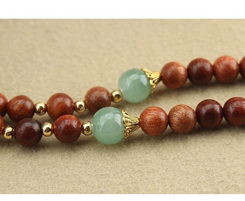 Chinese National Style Cedar Wood Tassel Necklace & Crossbody Chain for Women - Hanfu Qipao Long Sweater Accessory