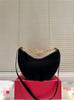 Vintage Suede Velvet Crescent Handbag Underarm Bag Hobo Lazy Style Metal Chain Fashion Saddle Bag Horn Bag for Women