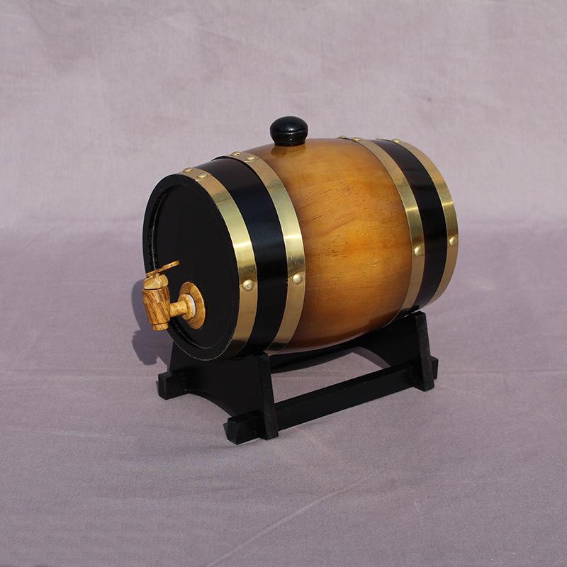 Eichen-Baijiu- und Weinfass aus Holz mit Kiefern-Innenauskleidung für Heimdekoration & Lagerung