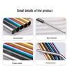 Titanium-Coated 304 Stainless Steel Straws - Colored Metal Straws Set for Coffee, Bubble Tea, & Iced Beverages