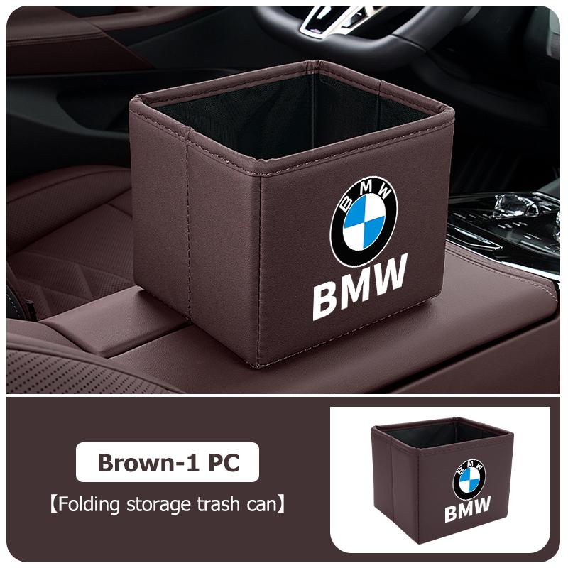 2025 Hot Car Trash Can Portable Foldable Storage Leather Garbage Bucket For BMW E46 E90 E60 F10 E39 F30 E36 E87 E90 E30 E53 F31