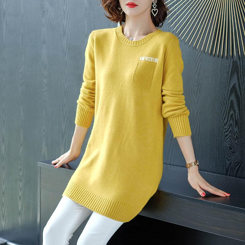 Women's Mid-Length Wool Dress & Coat - Autumn/Winter 2023, Loose Fit, Low Collar.