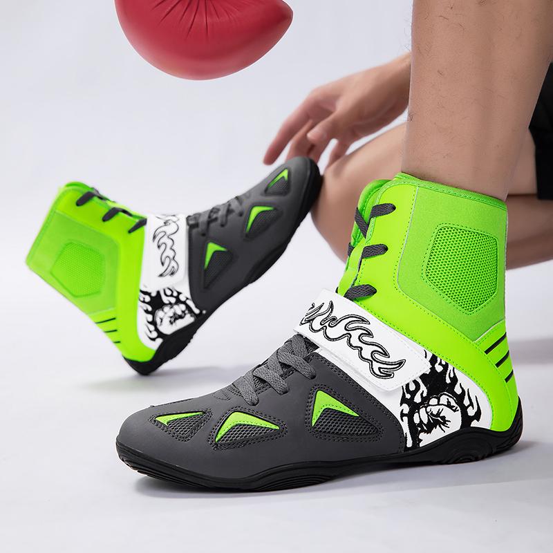 Men Boxing Shoes Brand Sneakers Training Breathable Women Outdoor Wrestling Shoes Professional High Ankle Non-Slip Boxing Boots