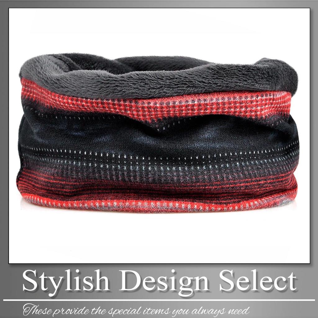 Buzz Selection CAP758 Knit Cap with Striped and (Blue, Fleece-Lined), 2-Way Pattern, Men's Women's