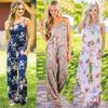 Women Summer Floral Long Wide Leg Pants Strappy Casual Beach Jumpsuit Us Romper