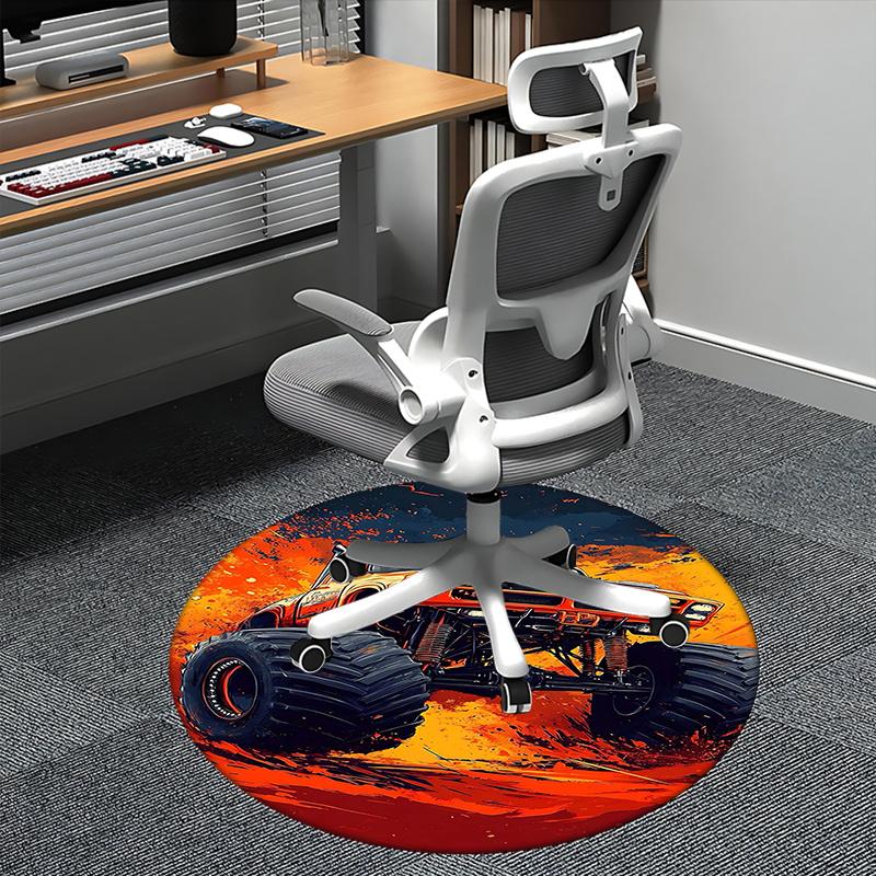 

Monster Truck,Off Road Adventure Chair mat Round Rug Office carpet, Non slip, Suitable for Living Rooms, Bedrooms Decor.1205438a 80cm by 80cm