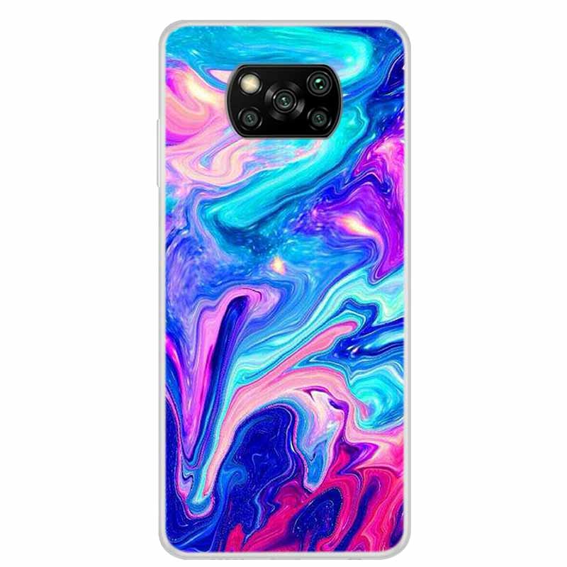 For Poco X3 Pro Case X3 NFC 6.67" Clear Marble Soft TPU Silicone Back Case for Xiaomi Poco X3 NFC Phone Covers Shockproof Fundas