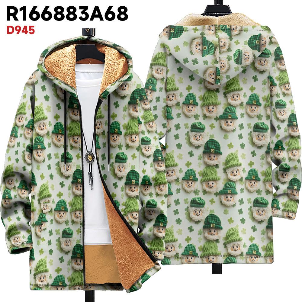 Nová bunda: vícebarevné vzorové prvky, kardigan s kapucí na zip, zateplené zimní oblečení s fleecovou podšívkou, žlutá podšívka, trendy bavlněné oblečení