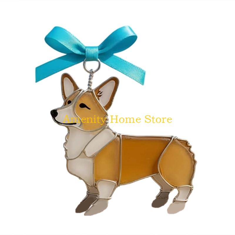 F26C Artistic Dog Sun Catcher Pendant Adds Brightness To Window And Room Decoration