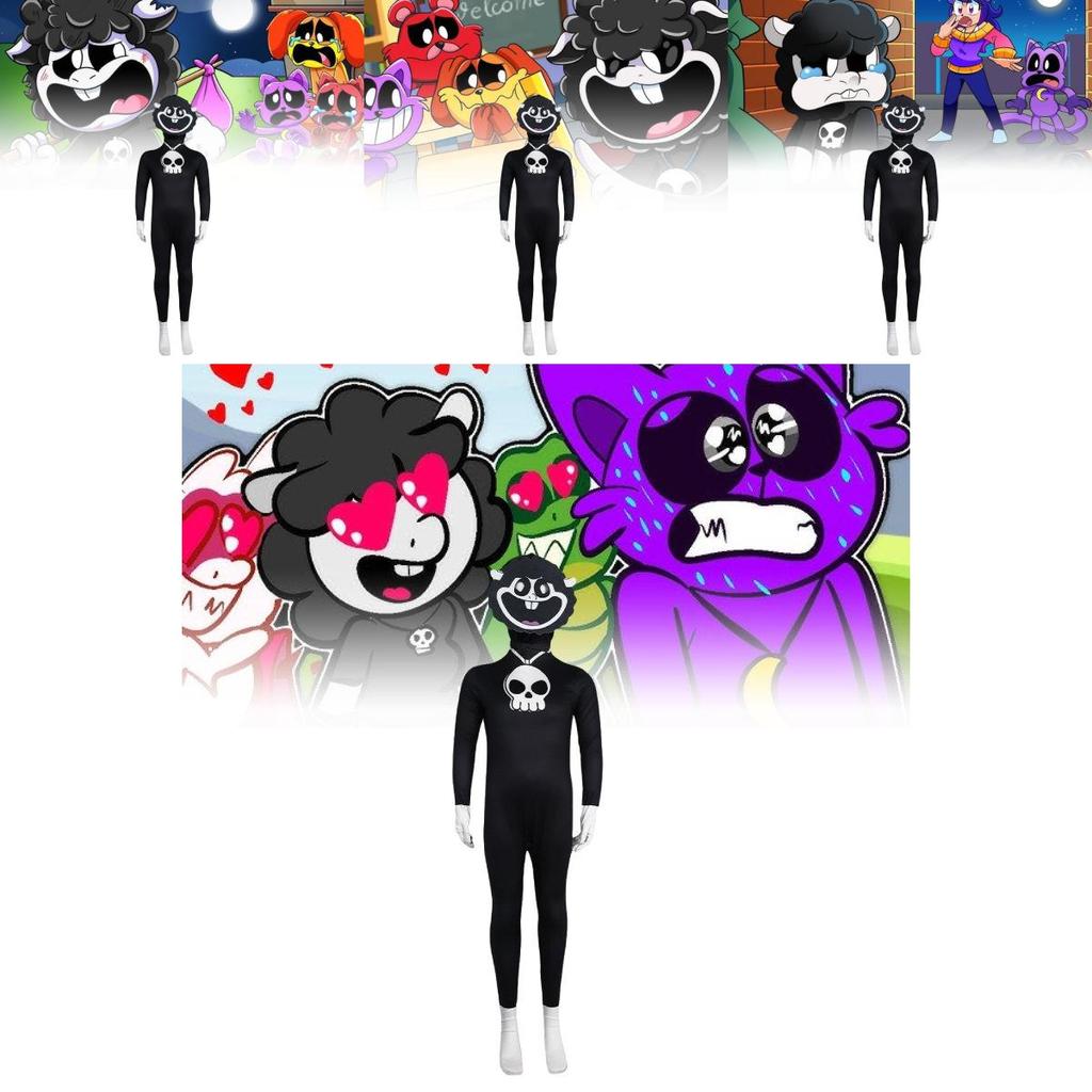 Poppy Playtime Cosplay-Outfit für Kinder mit entzückenden und farbenfrohen Charakteren aus weichem Milchseidenstoff