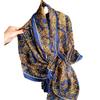 Sunscreen light luxury silk scarf commuter large shawl soft yarn scarf temperament flower simulation silk pattern scarf female large size