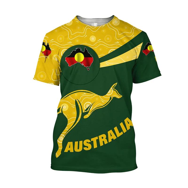 Cangur Aborigen Australia Top Tricouri Pictură Vară Tricou Bărbați Imprimare 3D Tricou Femei Mânecă Scurtă Haine Oversized Cămașă