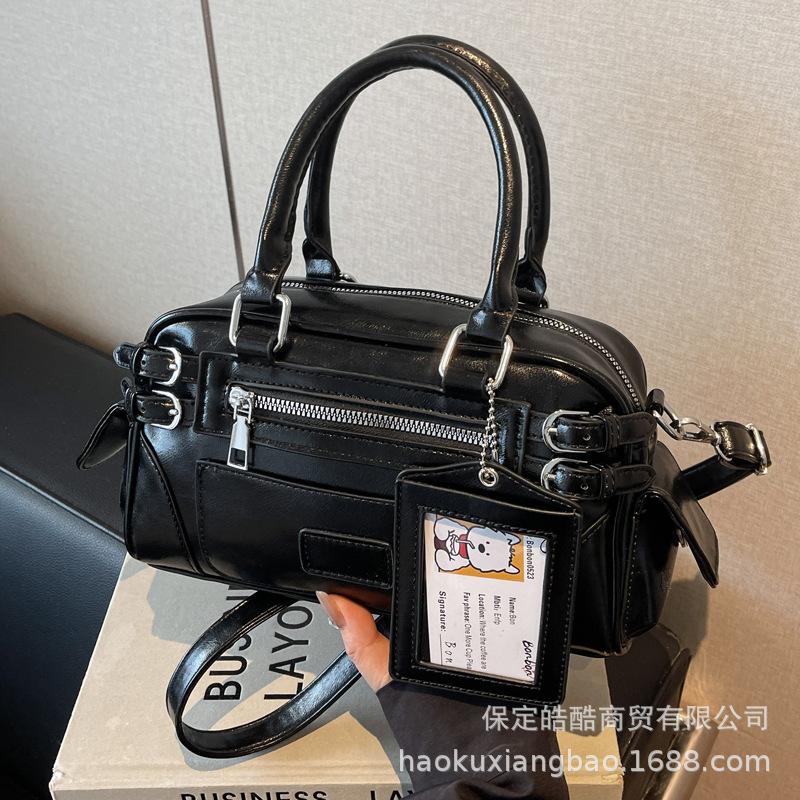 Premium handbag women's 2025 popular new work commuter Boston bag niche shoulder messenger bag