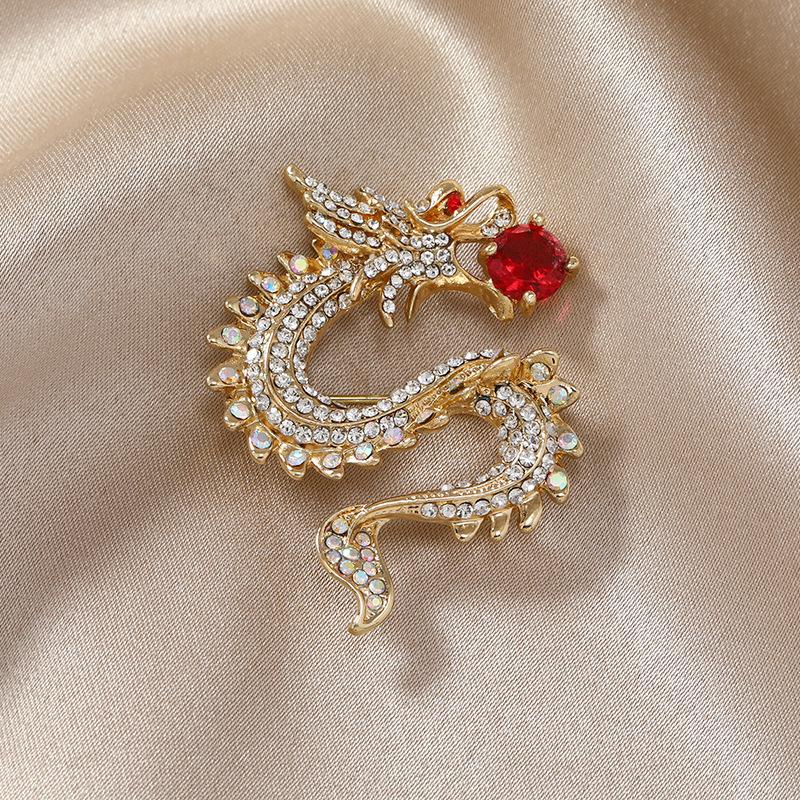 Luxury Retro Zodiac Brooch, Dragon And Phoenix Chengxiang Pin, Ethnic Style Coat, Corsage, Dual-Purpose Accessories, Corsage.