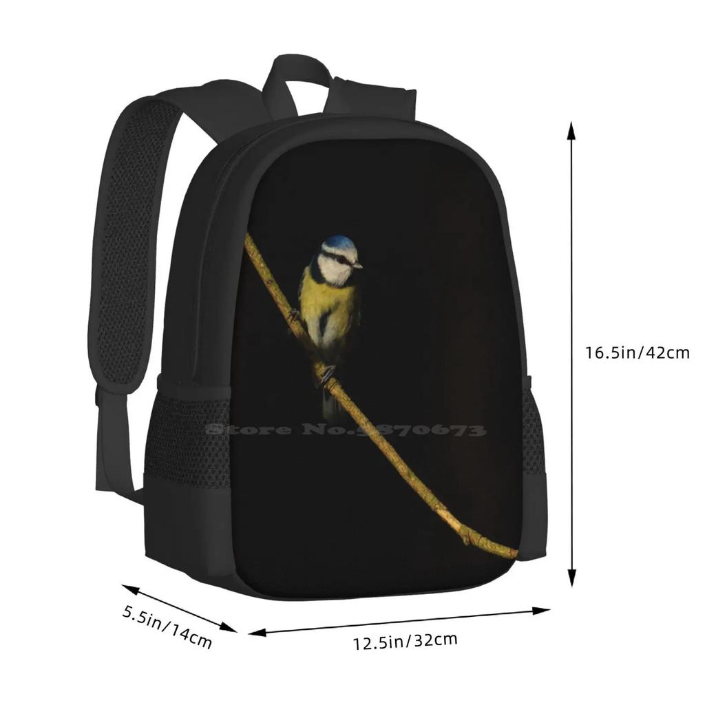 Blue Tit Hot Sale Schoolbag Backpack Fashion Bags Blue Tit British Britain Wildlife Bird Garden Birds Scotland Scottish
