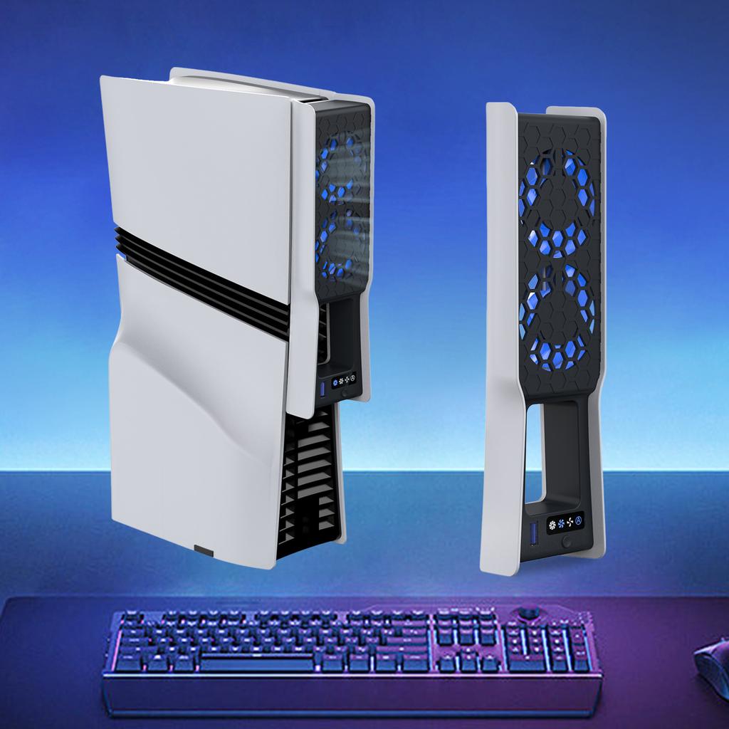 Cooling System with Adjustable Speed External Cooler with LED Light and USB 3.0 Port Compatible for PlayStation 5 Slim/Pro