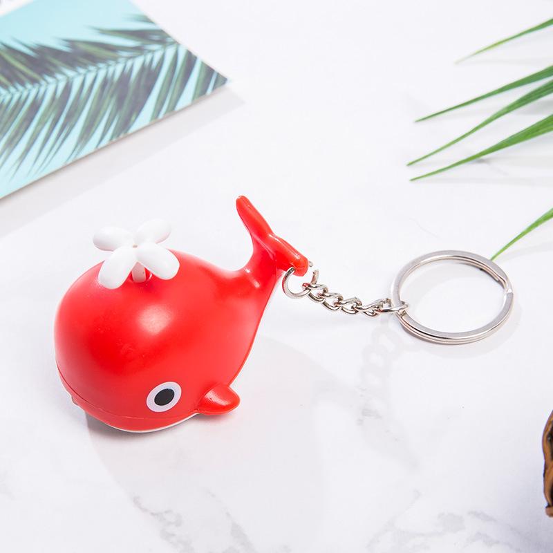 Whale LED Sound Keychain Mini Flashlight & Bag Pendant