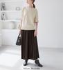 ROPE PICNIC Synthetic Leather Flared Long Brown M Skirt, (20),