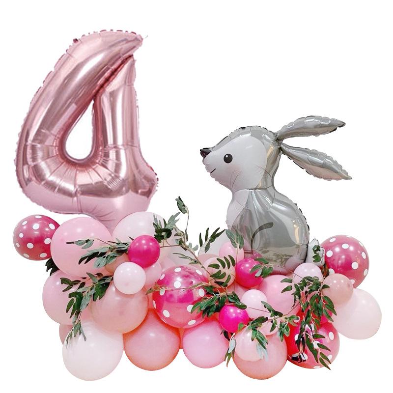 33 Grey Easter Bunny Balloons 40 Aluminum Film Balloons Happy Children's First Birthday Party