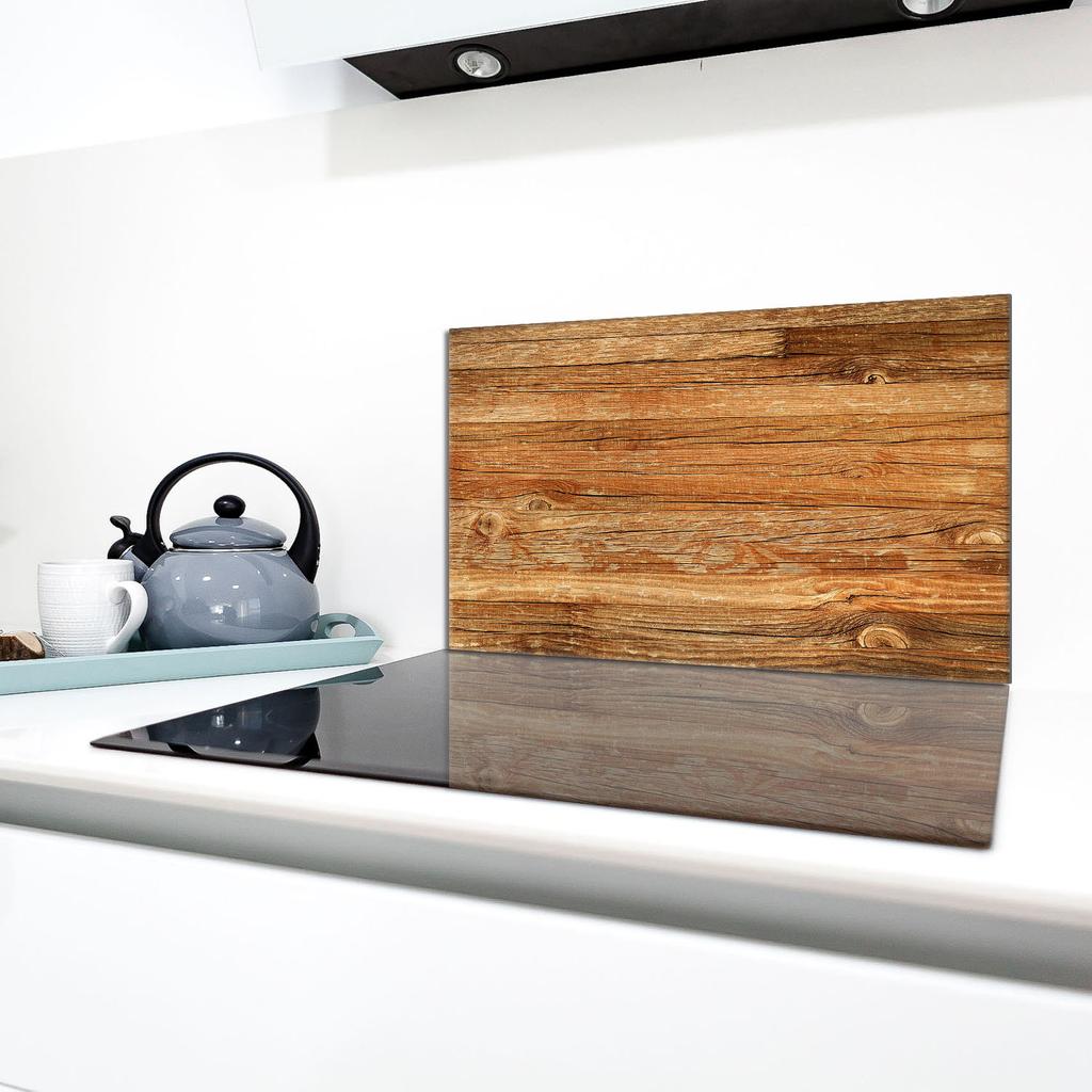 Glass Protective Plate for Stove 90x52 Wood